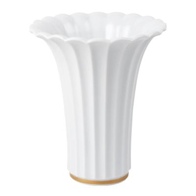 Royal Copenhagen - Valkoinen maljakko kultareunuksella 23 cm