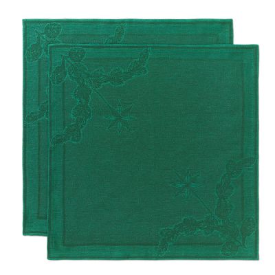 Royal Copenhagen - Star Fluted Christmas lautasliina 45x45 cm 2 kpl vihreä