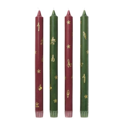 Royal Copenhagen - Star Fluted Christmas kynttilä 28 cm 4 kpl punainen/vihreä