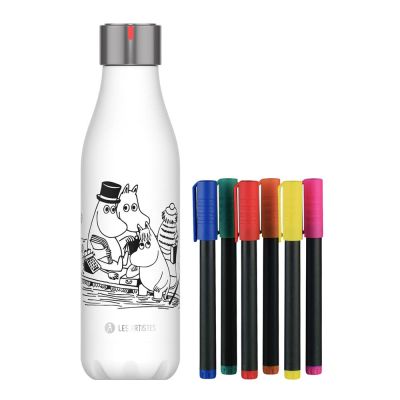 Les Artistes - Bottle Up Muumi Termospullo Tusseilla 0,5 L Valkoinen