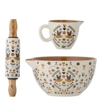 Bloomingville MINI - Bryn Lasten leivontasetti 3 osaa Kivitavara