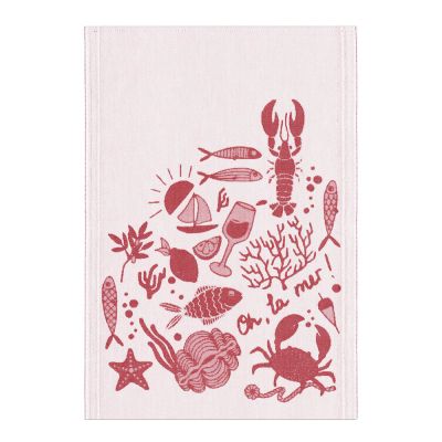 Ekelund - Oh La Mer! Käsipyyhe 35x50 cm Tummanpunainen