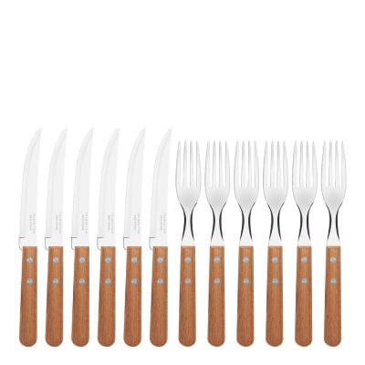 Tramontina - Churrasco Pihviaterimet 12 osaa Amerikanjatobapuu