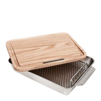 Ooni - Ooni Uunivuoka 38x25 cm leikkuulaudalla Teräs/Tammi