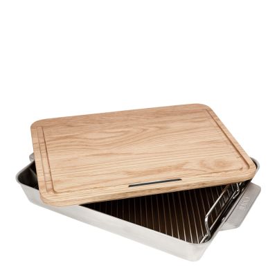 Ooni - Ooni Uunivuoka 44x30 cm leikkuulaudalla Teräs/Tammi