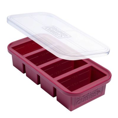 Souper Cubes - 1-Cup Pakastusmuotti silikoni 4×250 ml Karpalo