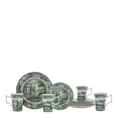 Spode - Heritage Green Italian Astiasto 12 osaa Vihreä/Valkoinen