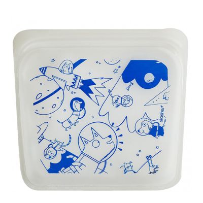 Stasher - Sandwich Silikonipussi 0,45L Kirkas/Avaruuseläimet