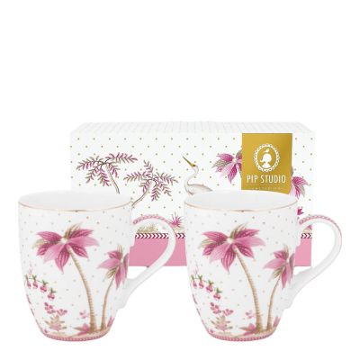 Pip Studio - Jolie Dots Muki 36,5 cl 2 kpl Kulta/Vaaleanpunainen