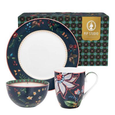 Pip Studio - Berry Blues Aamiaissetti 3 osaa Sininen