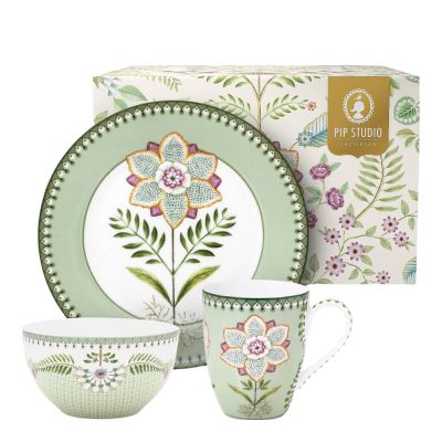 Pip Studio - Lily & Lotus Aamiaissetti 3 osaa Vaaleanvihreä
