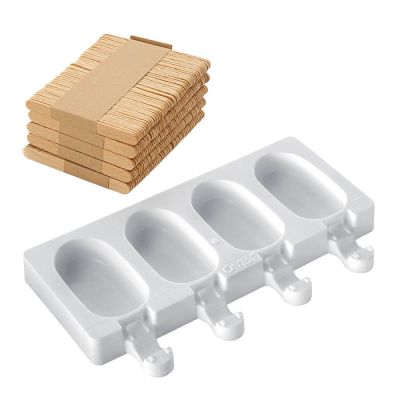 Silikomart - Classic Jäätelömuotit mini + 50 jäätelötikkua + reseptit