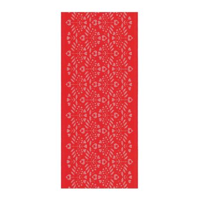 Ekelund - Julhjärtan Kaitaliina 35x80 cm Punainen