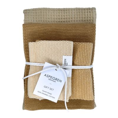 Aspegren - Lahjapakkaus: Keittiöpyyhe 1 kpl & Tiskirätti 2 kpl Melon