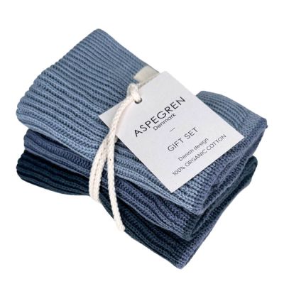 Aspegren - Lahjapakkaus: Keittiöpyyhe 1 kpl & Tiskirätti 2 kpl Blueberry