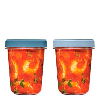 Oxo - Twist & Stack Säilytyspurkki 94,6 cl 2 kpl Kirkas/Sininen