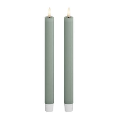 DeluxeHomeart - LED Kruunukynttilä 2,2 x 24 cm 2 kpl Salvianvihreä