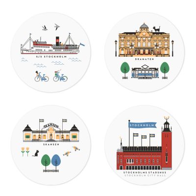 Citronelles - Stockholm City Lasinalunen 9 cm 4 kpl