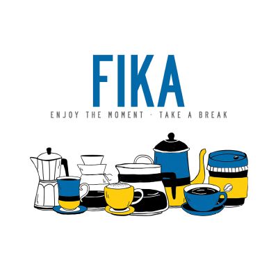 Citronelles - Fika Servetti 33x33 cm Sininen/Keltainen