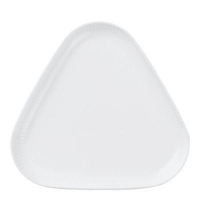 Royal Copenhagen - White Fluted kolmikulmainen lautanen 23 cm