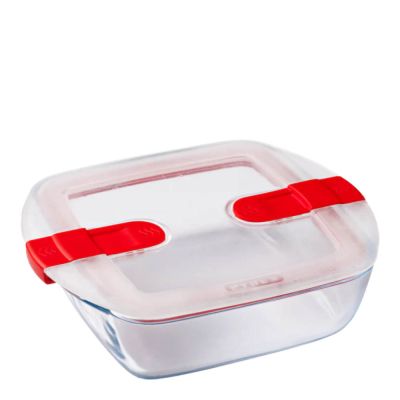 Pyrex - Cook & Heat Säilytyspurkki 1 L Punainen/Kirkas