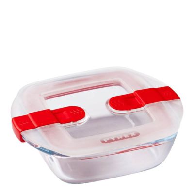 Pyrex - Cook & Heat Säilytyspurkki 2,2 L Punainen/Kirkas