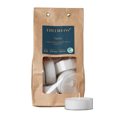 Edelweiss - Isot tuikut 8 kpl valkoinen
