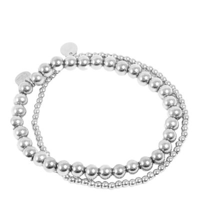 A&C Oslo AS - Steel - Essentials rannekorut kaksinkertaiset helmillä hopea