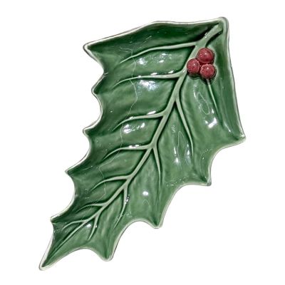 Bordallo Pinheiro - Holly tarjoiluvati 27,5 cm lehtivihreä