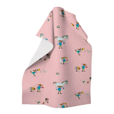 Arvidssons - Peppi ja ystävät Keittiöpyyhe 70x46 cm Vaaleanpunainen