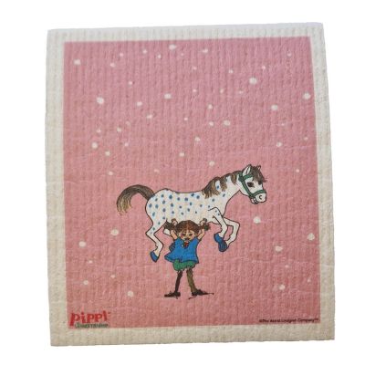 Arvidssons - Peppi ja ystävät Tiskirätti 20x17 cm Vaaleanpunainen