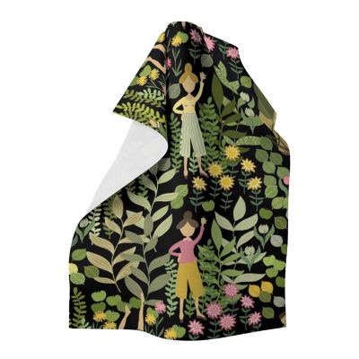 Arvidssons - Trädgård Keittiöpyyhe 70x46 cm Musta/Vihreä