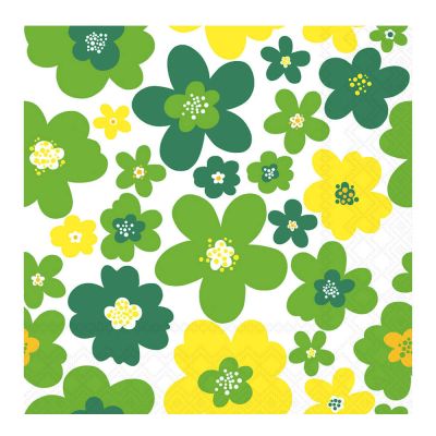 Ambiente - Servettii 33x33 cm 20 kpl Flower Power green