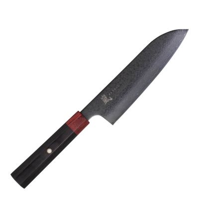 Yaxell - Rei Santoku-veitsi 16,5 cm DLC Musta/Punainen