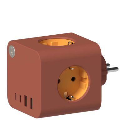 Kreafunk - Ampie monipistorasia USB-A/USB-C terrakotta