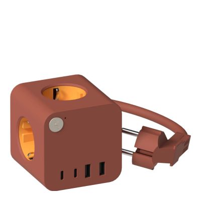 Kreafunk - Ampie Wired monipistorasia USB-A/USB-C terrakotta