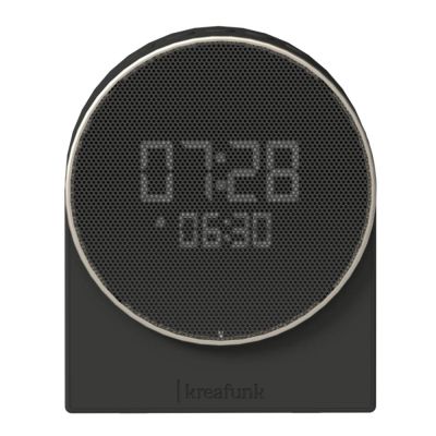 Kreafunk - Ivy herätyskello Wake-up-valolla ja Bluetoothilla 9x4,6x11 cm musta