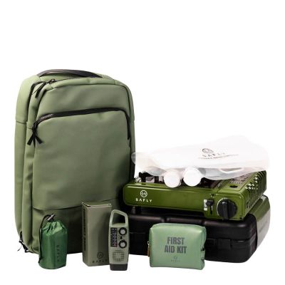 Safly - Varautumisreppu 30x17x50 cm Vihreä