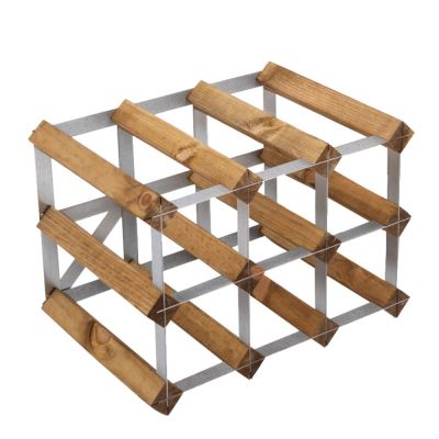 Traditional Wine Rack - Viiniteline 9 Pulloa Koottu Vaalea Tammi