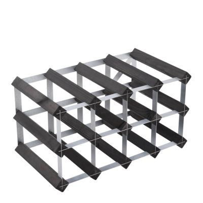 Traditional Wine Rack - Viiniteline 12 Pulloa Koottu Musta