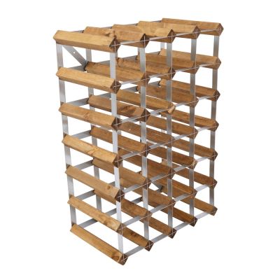 Traditional Wine Rack - Viiniteline 30 Pulloa Koottu Vaalea Tammi