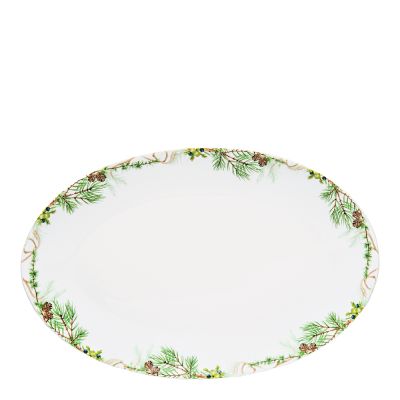 Magnor - Nostalgi Tarjoiluastia 38x25 cm Valkoinen/Vihreä