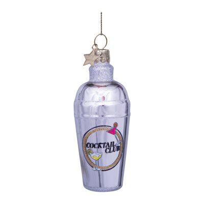 Vondels - CocktailClub Riippuva joulukoriste cocktailshaker 10,5 cm Hopea