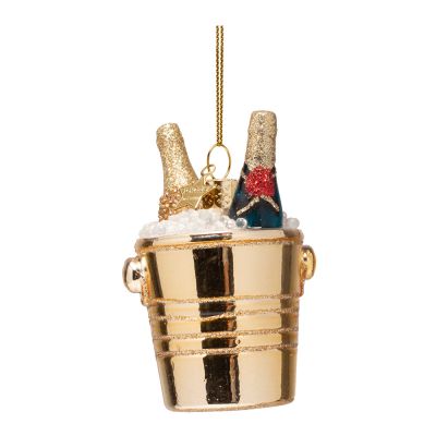 Vondels - GirlsTrip Riippuva joulukoriste Samppanjapullot 7 cm Kulta