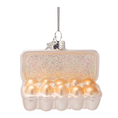 Vondels - Wine & Dine Riippuva joulukoriste kananmuna 4 cm Valkoinen