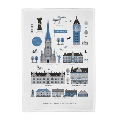 Citronelles - Linköping Keittiöpyyhe 50x70 cm Sininen