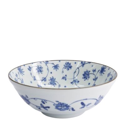 Tokyo Design Studio - Natsu Karakusa Kulho 21x7,8 cm 1 L Sininen/Valkoinen