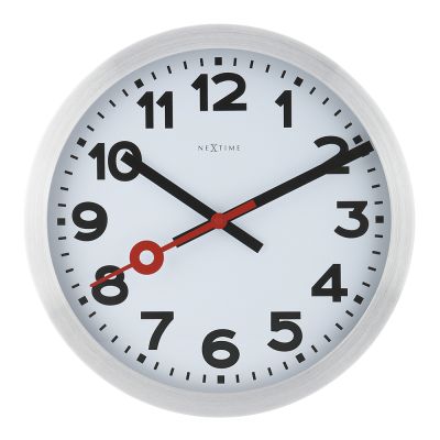 NeXtime - Station Numbers Seinäkello 35 cm Valkoinen