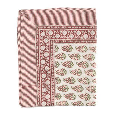 Chamois - Persian Paisley Pellava pöytäliina 150x350 cm Punainen/Vihreä/Valkoinen