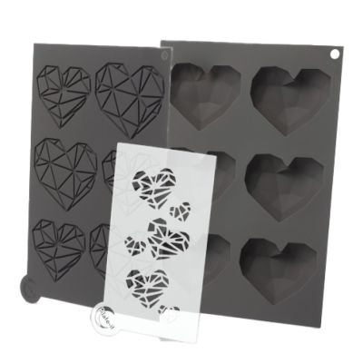 Plate It - Plate It Silikonivuoka Love At First Bite 3 kpl Harmaa/Valkoinen